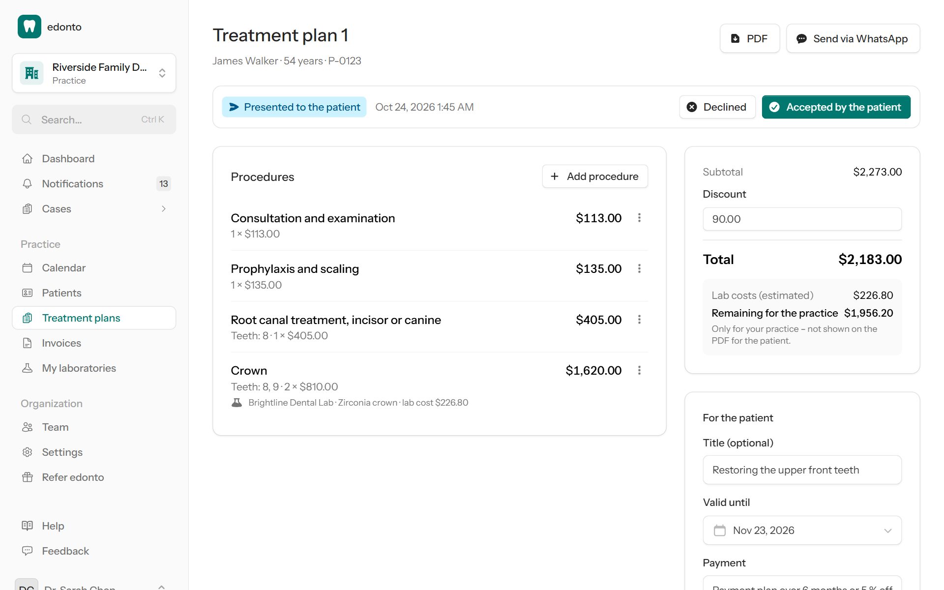 Treatment plan